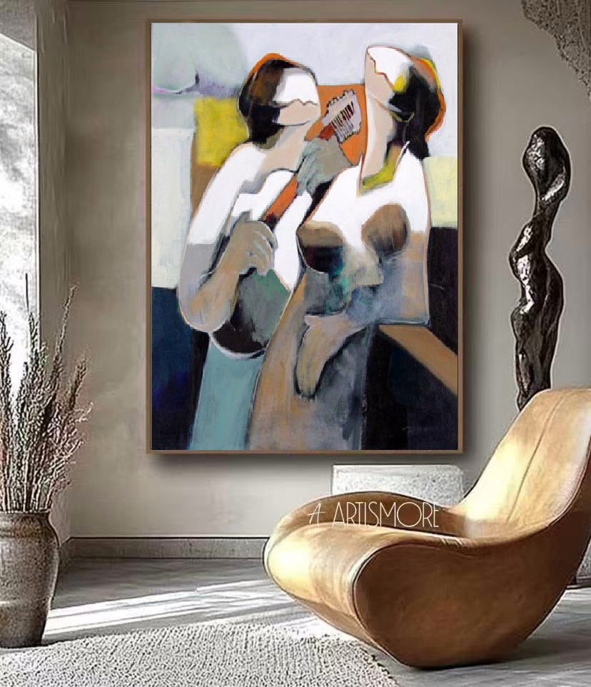 Modern Handcrafted Figure Painting Fine Wall Art For Home Decor MDP1098