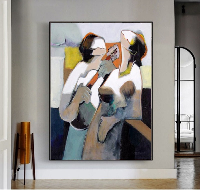 Modern Handcrafted Figure Painting Fine Wall Art For Home Decor MDP1098