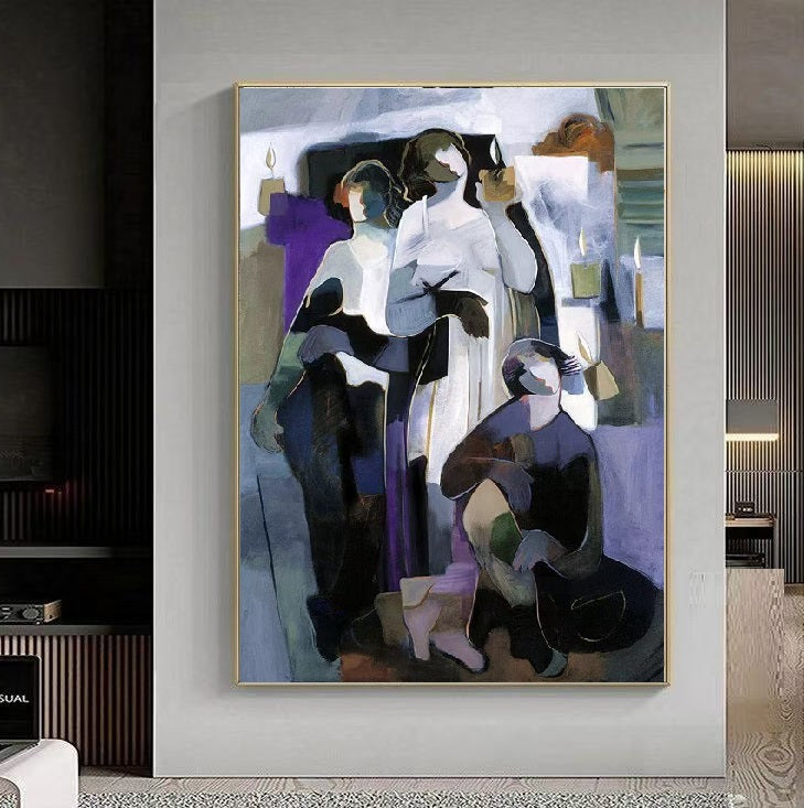 Modern Handcrafted Figure Painting Fine Wall Art For Home Decor MDP1103