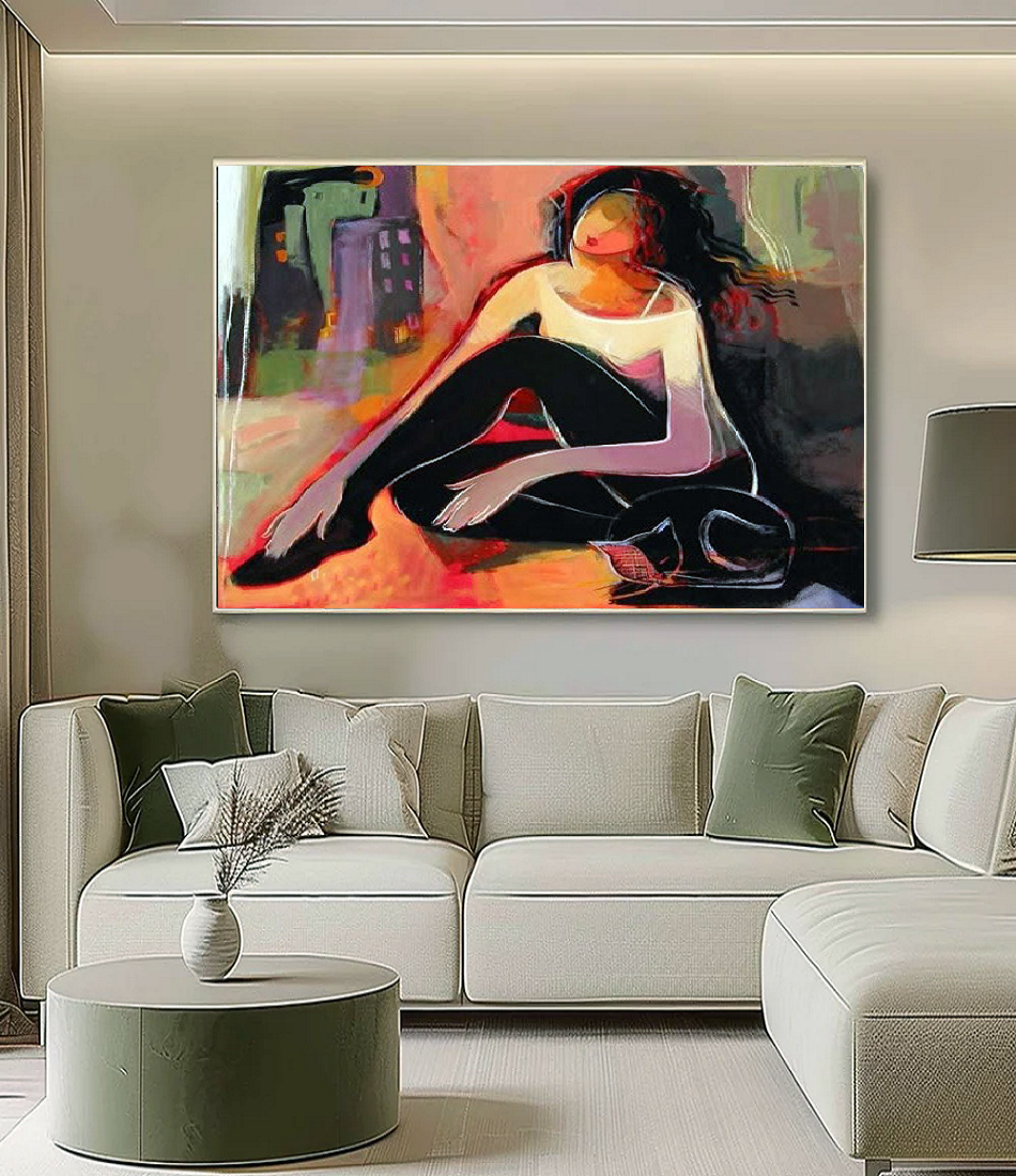 Modern Handcrafted Figure Painting Fine Wall Art For Home Decor MDP1104