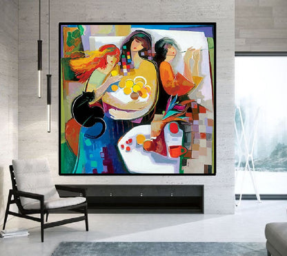 Modern Handcrafted Figure Painting Fine Wall Art For Home Decor MDP1106