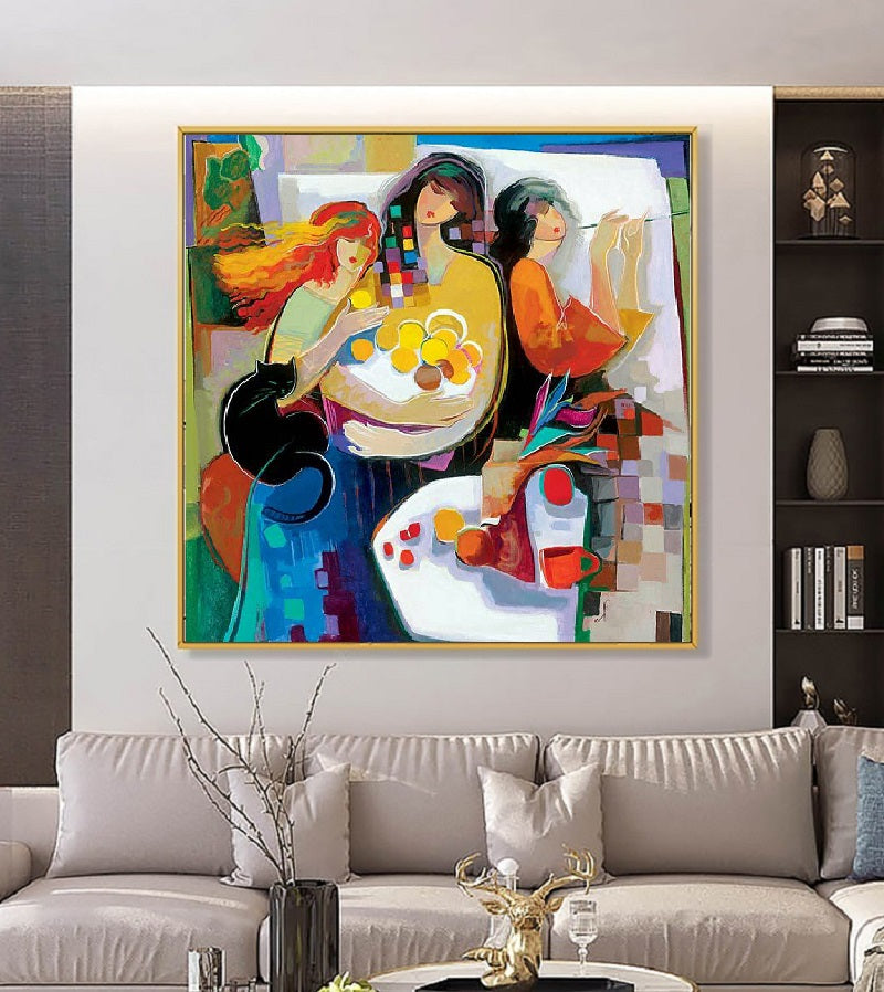 Modern Handcrafted Figure Painting Fine Wall Art For Home Decor MDP1106