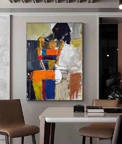 Modern Handcrafted Figure Painting Fine Wall Art For Home Decor MDP1110B
