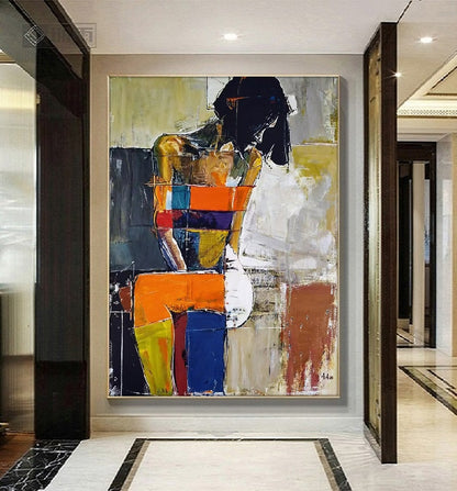 Modern Handcrafted Figure Painting Fine Wall Art For Home Decor MDP1110B
