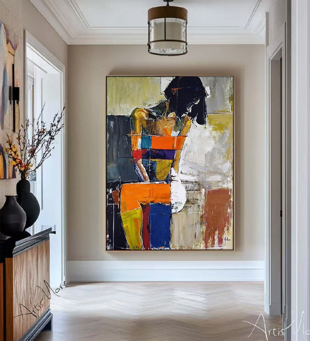 Modern Handcrafted Figure Painting Fine Wall Art For Home Decor MDP1110B