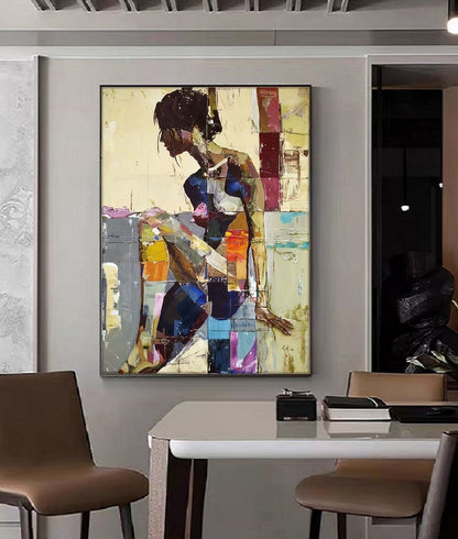 Modern Handcrafted Figure Painting Fine Wall Art For Home Decor MDP1110C