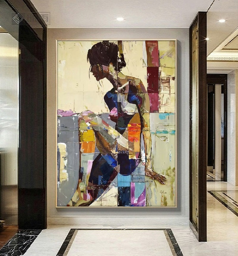 Modern Handcrafted Figure Painting Fine Wall Art For Home Decor MDP1110C