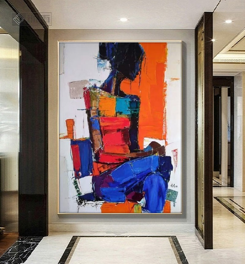 Modern Handcrafted Figure Painting Fine Wall Art For Home Decor MDP1110D