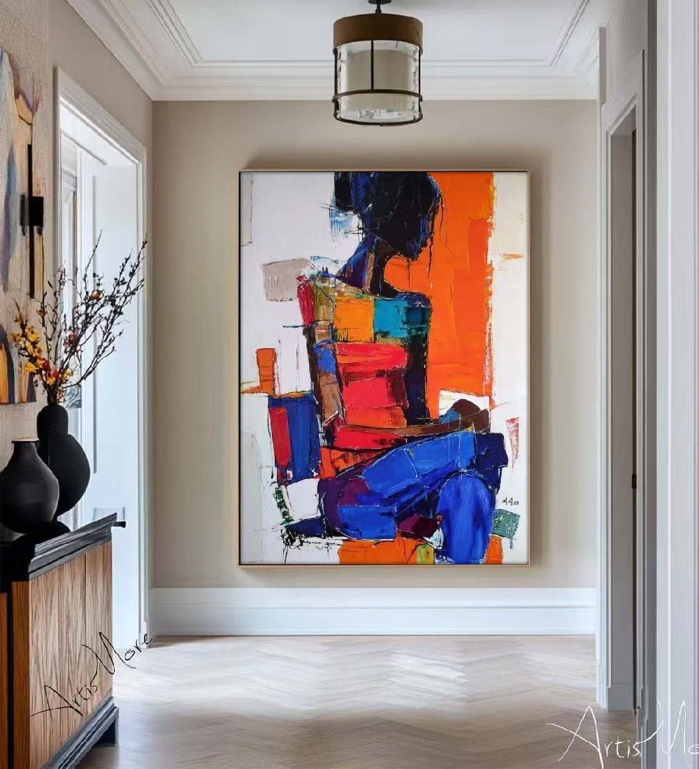 Modern Handcrafted Figure Painting Fine Wall Art For Home Decor MDP1110D