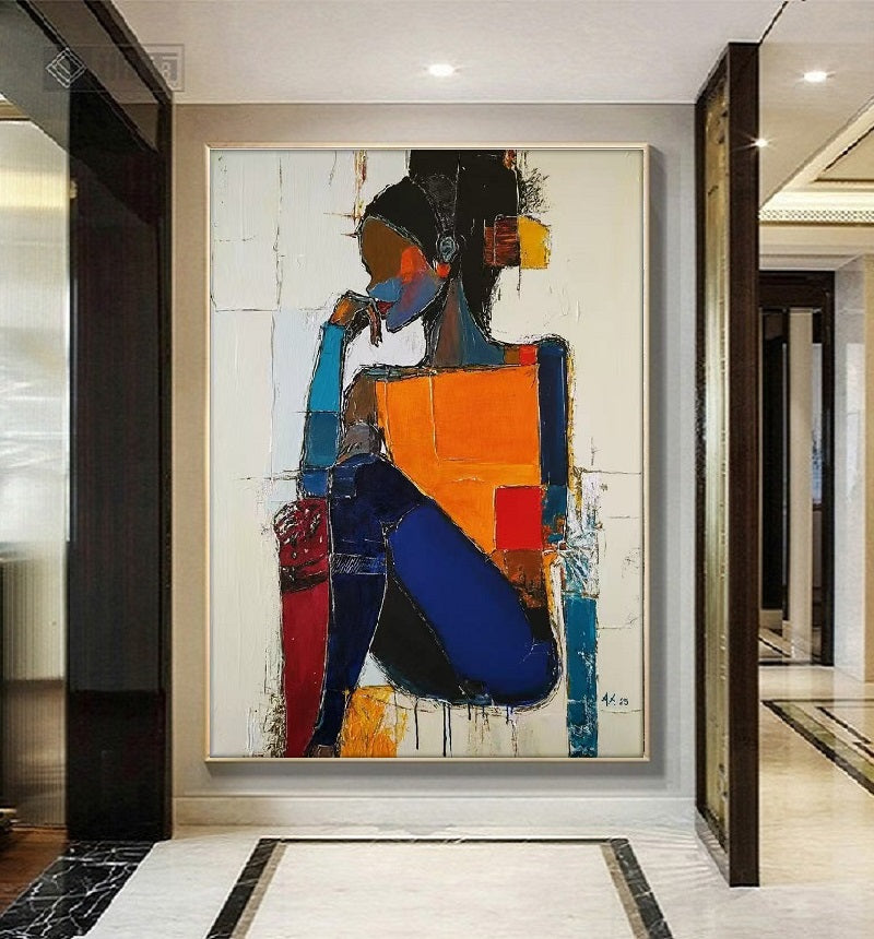 Modern Handcrafted Figure Painting Fine Wall Art For Home Decor MDP1110G