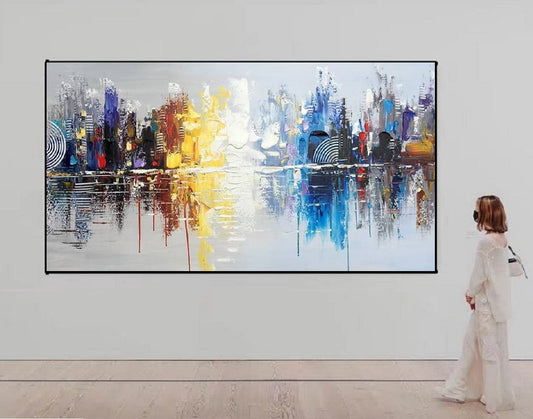 Handcrafted Modern Scenery Painting Fine Wall Art For Homedecor MDS1007