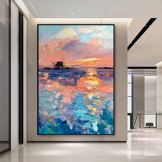 Handcrafted Modern Scenery Painting Wall Art For Homedecor MDS1022