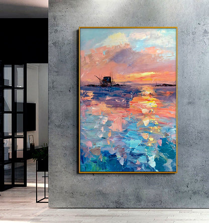 Handcrafted Modern Scenery Painting Wall Art For Homedecor MDS1022