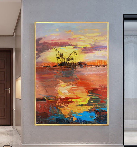 Handcrafted Modern Scenery Painting Wall Art For Homedecor MDS1023