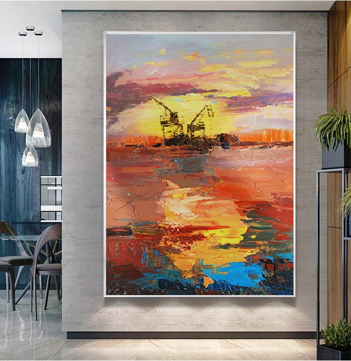 Handcrafted Modern Scenery Painting Wall Art For Homedecor MDS1023