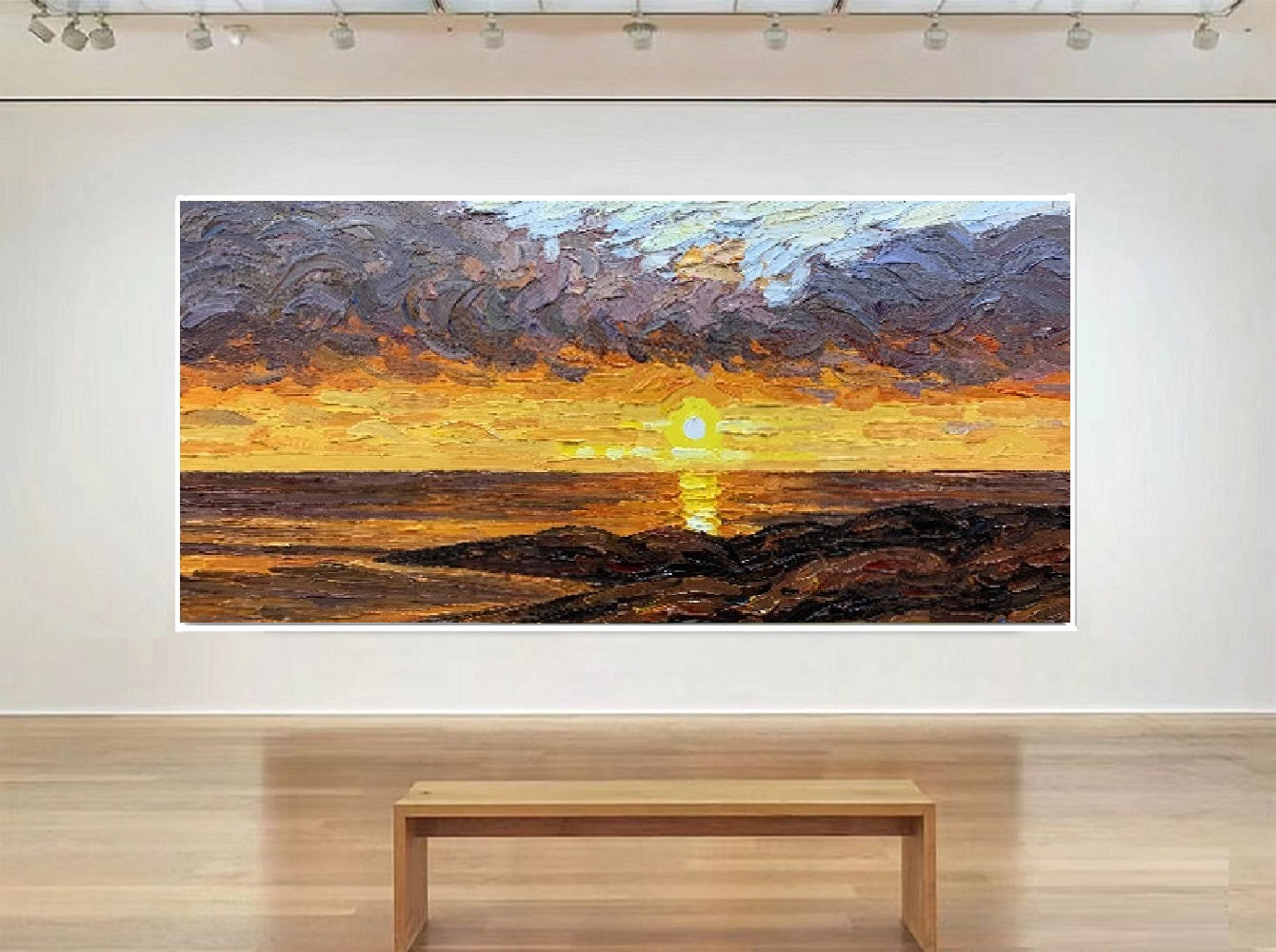 Handcrafted Modern Scenery Painting Fine Wall Art For Homedecor MDS1033