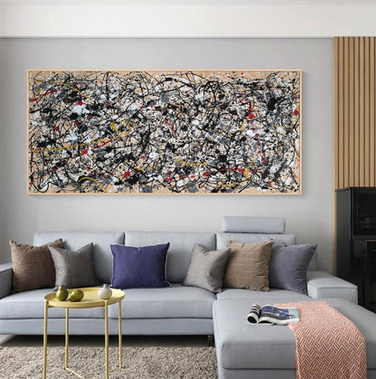 Handcrafted Abstract Painting Pollock Style Wall  Art For Homedecor PLK1001