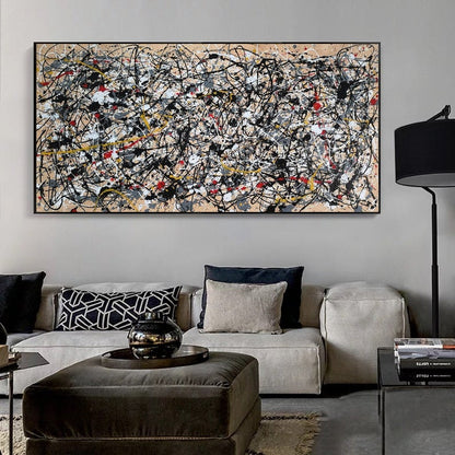 Handcrafted Abstract Painting Pollock Style Wall  Art For Homedecor PLK1001
