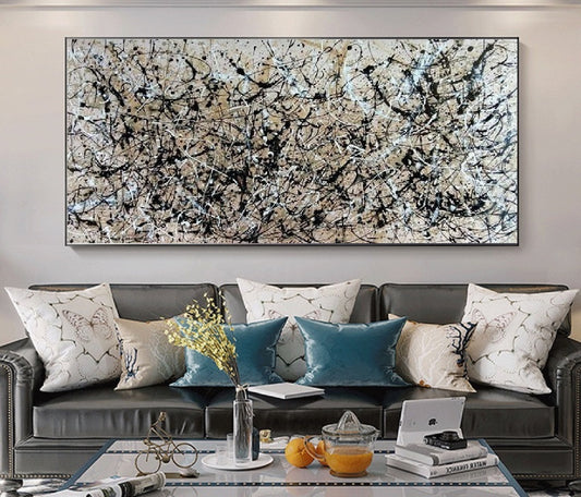 Handcrafted Abstract Painting Pollock Style Wall  Art For Homedecor PLK1002