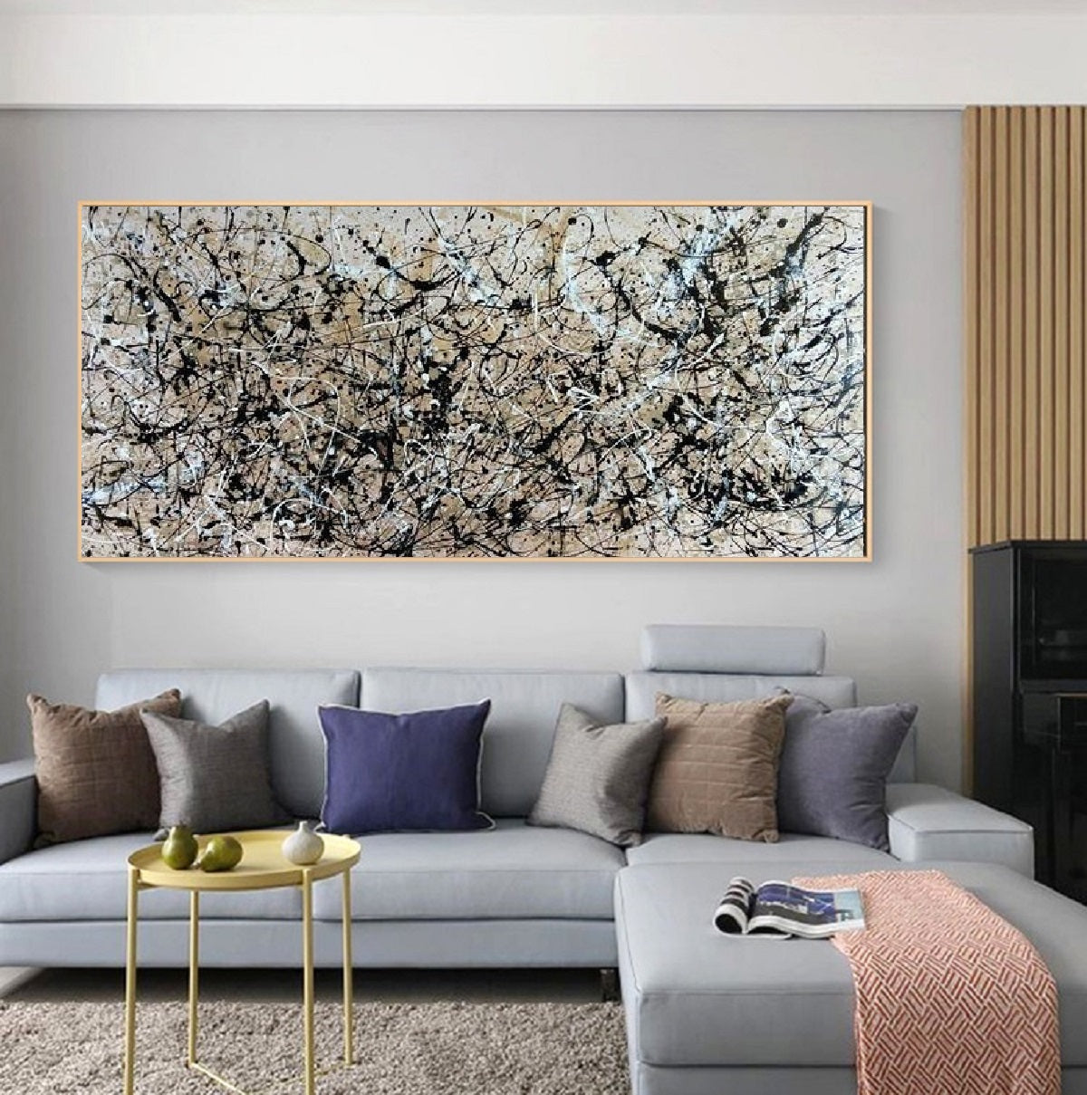 Handcrafted Abstract Painting Pollock Style Wall  Art For Homedecor PLK1002