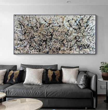 Handcrafted Abstract Painting Pollock Style Wall  Art For Homedecor PLK1002