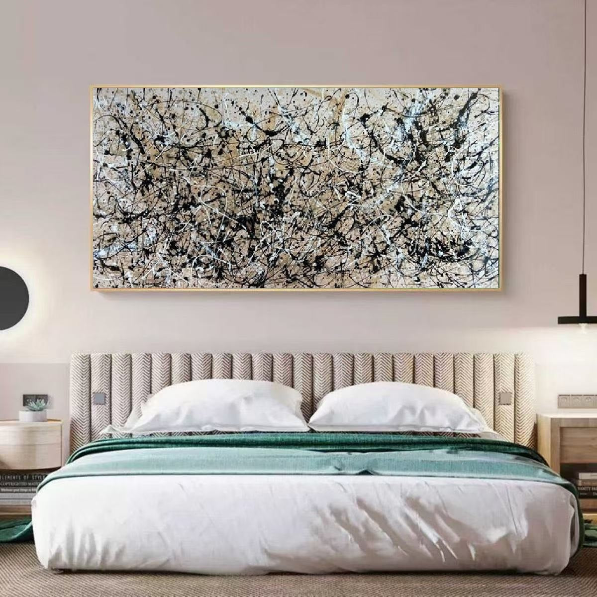 Handcrafted Abstract Painting Pollock Style Wall  Art For Homedecor PLK1002