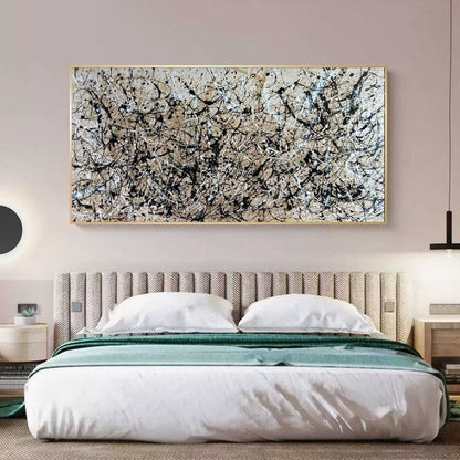 Handcrafted Abstract Painting Pollock Style Wall  Art For Homedecor PLK1002