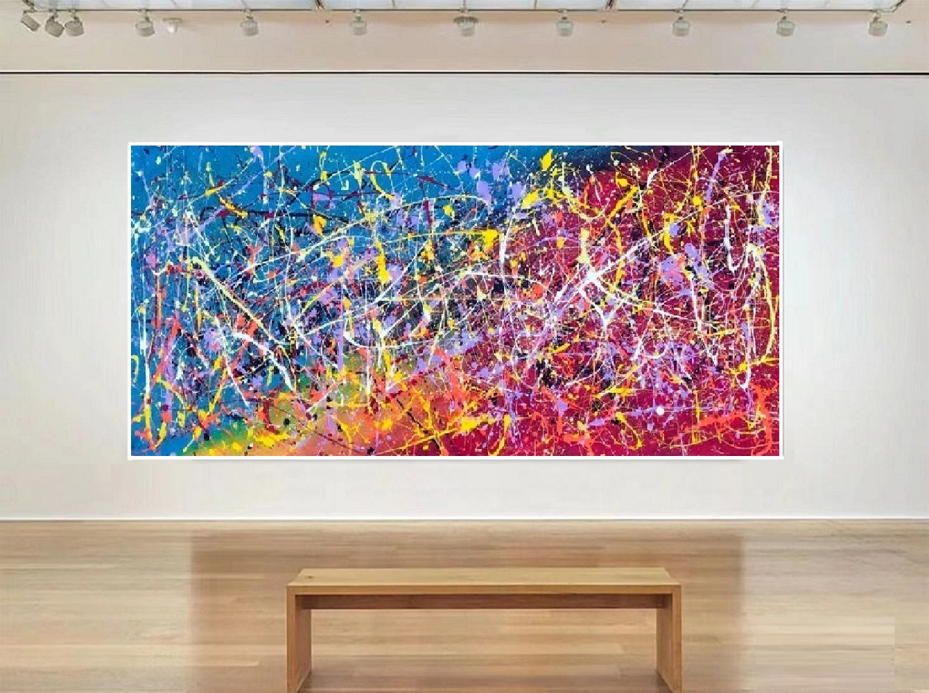 Handcrafted Abstract Painting Pollock Style Wall  Art For Homedecor PLK1004