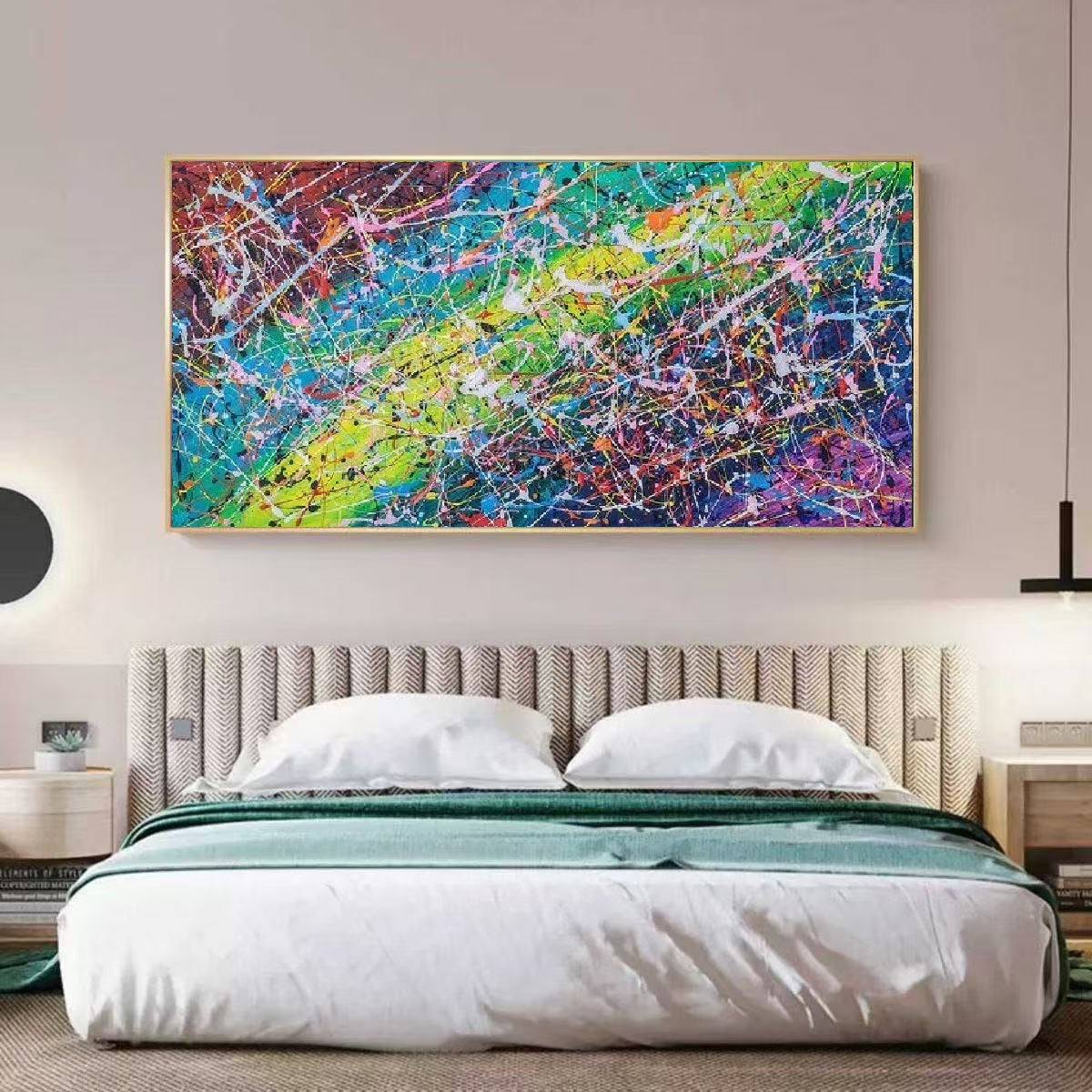 Handcrafted Abstract Painting Pollock Style Wall  Art For Homedecor PLK1005