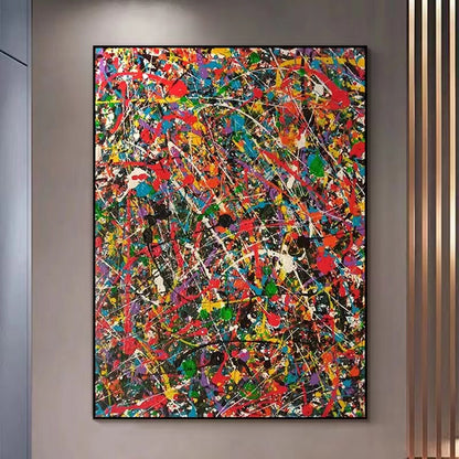 Handcrafted Abstract Painting Pollock Style Wall  Art For Homedecor PLK1010