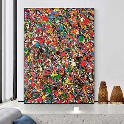 Handcrafted Abstract Painting Pollock Style Wall  Art For Homedecor PLK1010