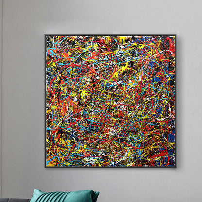 Handcrafted Abstract Painting Pollock Style Wall  Art For Homedecor PLK1011