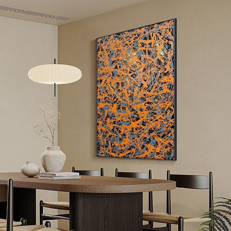 Handcrafted Abstract Painting Pollock Style Wall  Art For Homedecor PLK1012