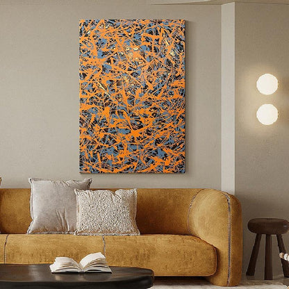 Handcrafted Abstract Painting Pollock Style Wall  Art For Homedecor PLK1012