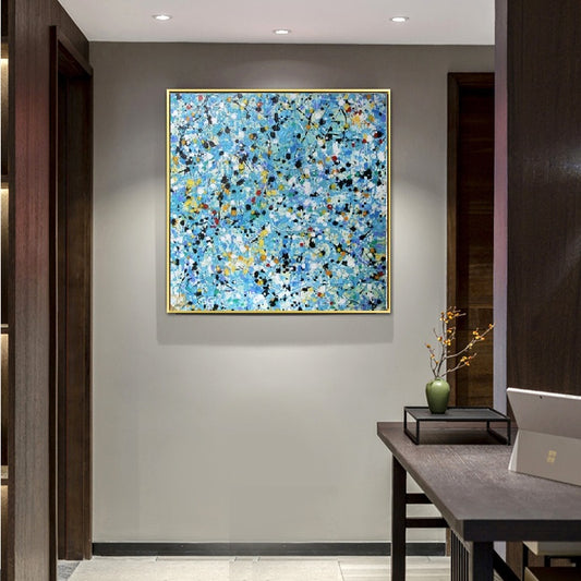 Handcrafted Abstract Painting Pollock Style Wall  Art For Homedecor PLK1014