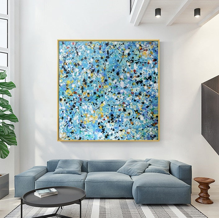 Handcrafted Abstract Painting Pollock Style Wall  Art For Homedecor PLK1014