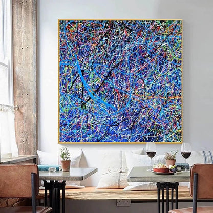 Handcrafted Abstract Painting Pollock Style Wall  Art For Homedecor PLK1017