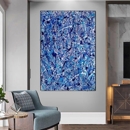 Handcrafted Abstract Painting Pollock Style Wall  Art For Homedecor PLK1018
