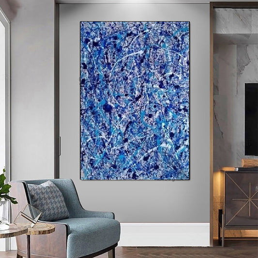 Handcrafted Abstract Painting Pollock Style Wall  Art For Homedecor PLK1018