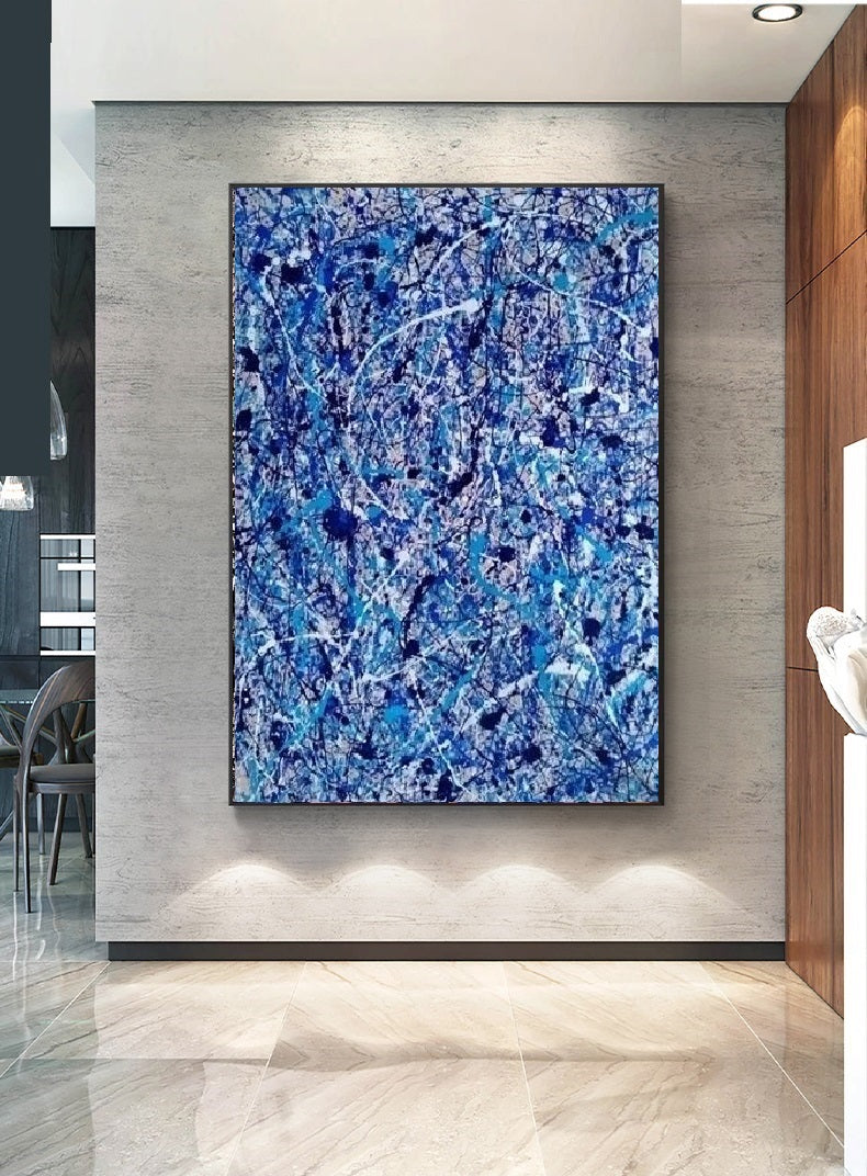 Handcrafted Abstract Painting Pollock Style Wall  Art For Homedecor PLK1018