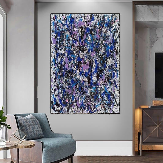 Handcrafted Abstract Painting Pollock Style Wall  Art For Homedecor PLK1019