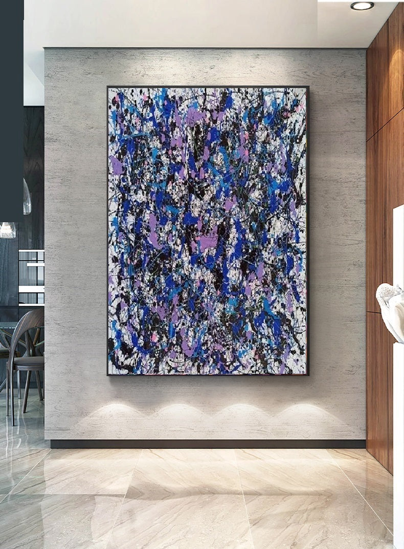 Handcrafted Abstract Painting Pollock Style Wall  Art For Homedecor PLK1019