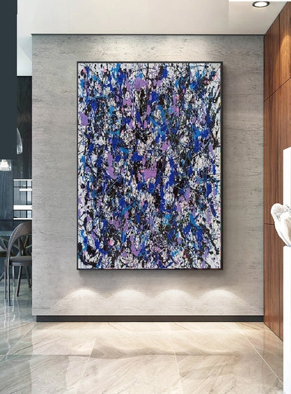 Handcrafted Abstract Painting Pollock Style Wall  Art For Homedecor PLK1019