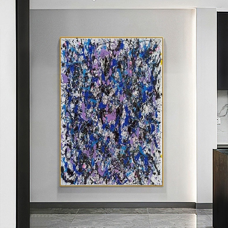 Handcrafted Abstract Painting Pollock Style Wall  Art For Homedecor PLK1019