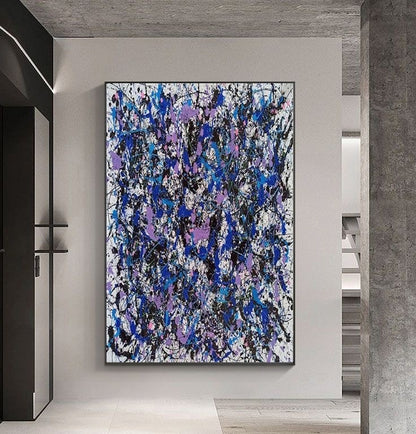 Handcrafted Abstract Painting Pollock Style Wall  Art For Homedecor PLK1019