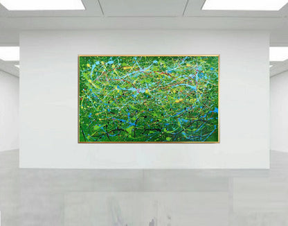 Handcrafted Abstract Painting Pollock Style Wall  Art For Homedecor PLK1020