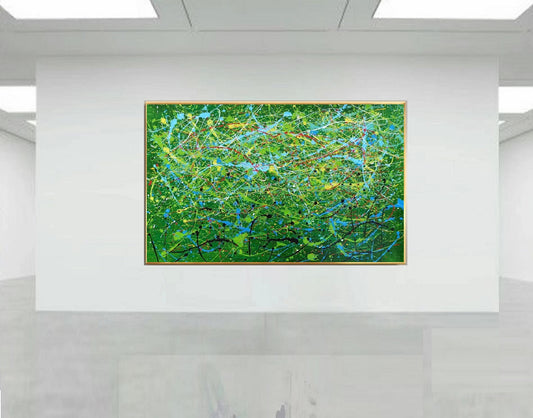 Handcrafted Abstract Painting Pollock Style Wall  Art For Homedecor PLK1020