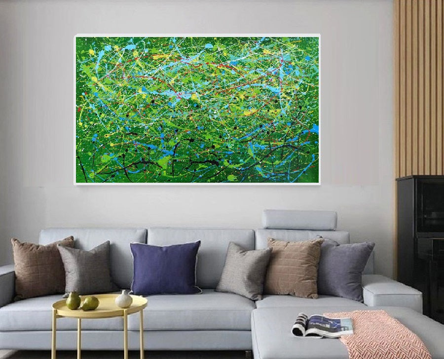 Handcrafted Abstract Painting Pollock Style Wall  Art For Homedecor PLK1020