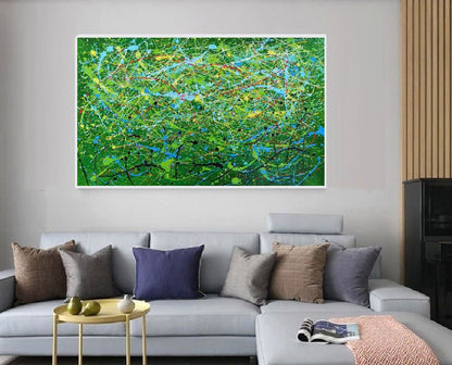 Handcrafted Abstract Painting Pollock Style Wall  Art For Homedecor PLK1020