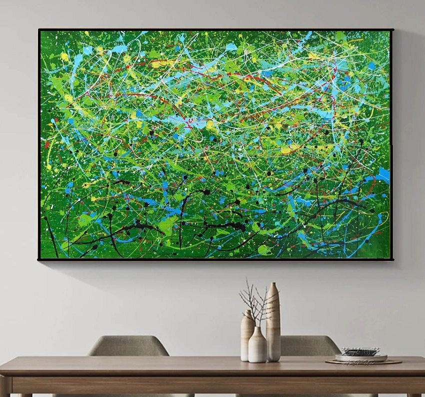 Handcrafted Abstract Painting Pollock Style Wall  Art For Homedecor PLK1020